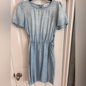 Xs Bella Dahl chambray dress with cutouts at sides
